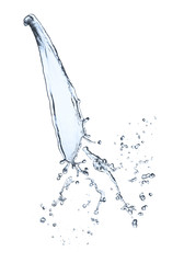 Splash of clear fresh water on white background