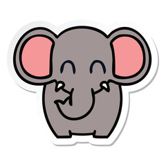 sticker of a quirky hand drawn cartoon elephant