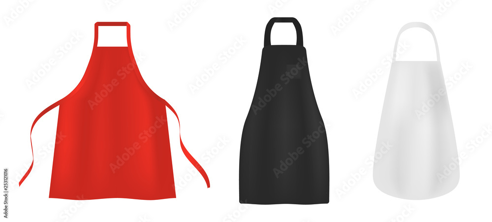 Poster apron icons set. realistic set of apron vector icons for web design isolated on white background