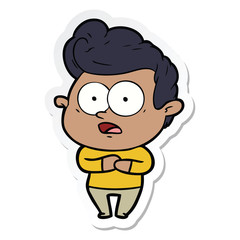 sticker of a cartoon staring man