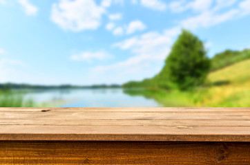 Empty wooden table background