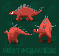 Dinosaur Kentrosaurus Cartoon Vector Illustration © bullet_chained