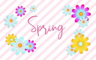 Spring card with beautiful flowers