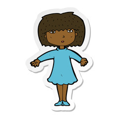 sticker of a cartoon surprised woman