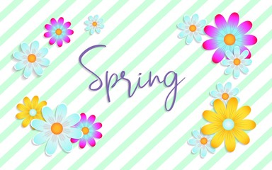 Spring card with beautiful flowers
