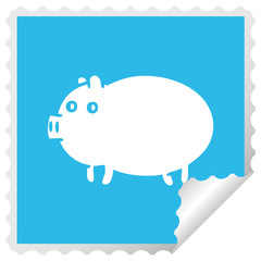 square peeling sticker cartoon fat pig