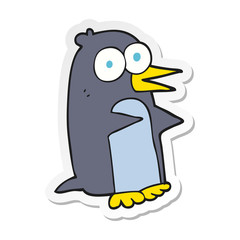 sticker of a cartoon penguin