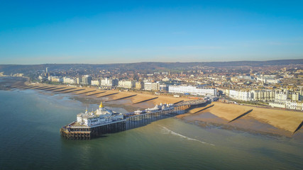 Fototapeta na wymiar Aerial view over the city of Eastbourne in England