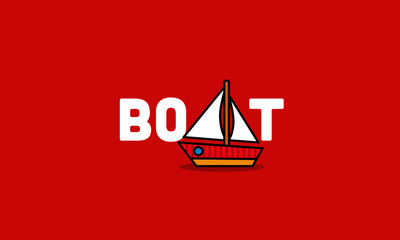 Boat Typography Vector Illustration 