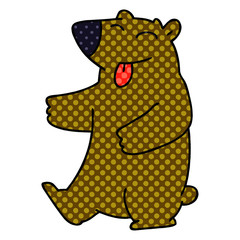 quirky comic book style cartoon bear