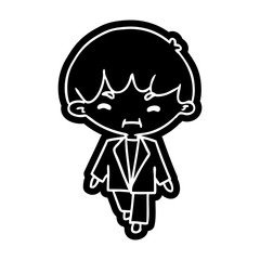 cartoon icon kawaii cute boy in suit