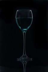 glass on a black background.