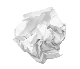 Crumpled sheet of paper on white background