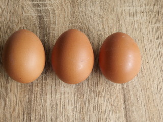 Fresh eggs isolated on white background.