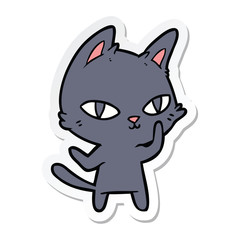 sticker of a cartoon cat staring