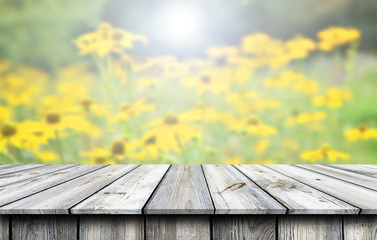 Empty wooden table background