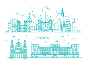 Linear banner of London city