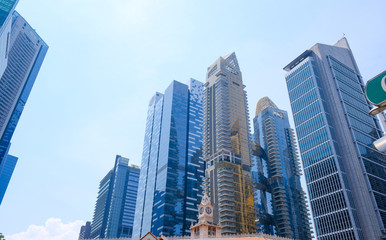 Fototapeta na wymiar Skyscrapers in Singapore's business district