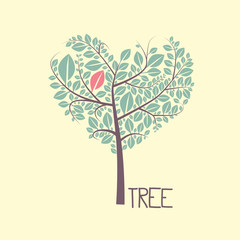 Tree with Leaves Vector Flat Design Icon