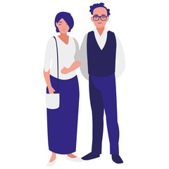 young couple avatars characters