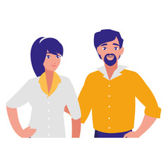 young couple avatars characters