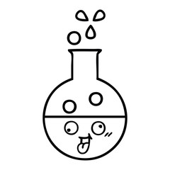 line drawing cartoon test tube