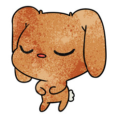 textured cartoon of cute kawaii bunny