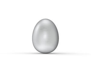Silver Easter Egg on White Background