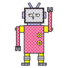 comic book style cartoon robot