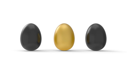 Easter Eggs Set, Gold and Black Concept