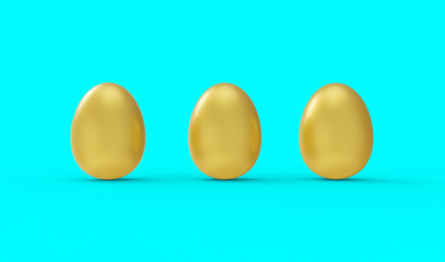 Gold Easter Eggs Set