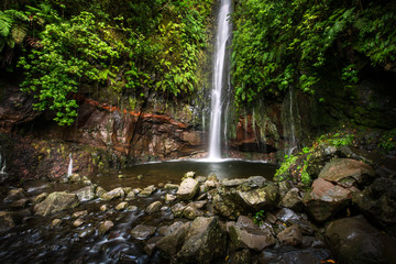Landscape of madeira island - 25 fontes waterfall