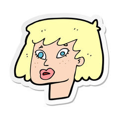 Obraz premium sticker of a cartoon pretty female face