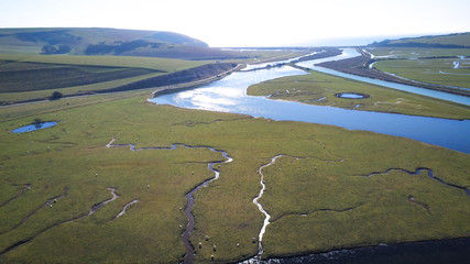 Seven Sisters Country Park at the South coast of England near Eastbourne