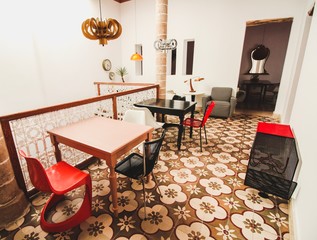 Bright Room in a Restaurant