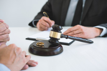 Agreement prepared by lawyer signing decree of divorce (dissolution or cancellation) of marriage,...