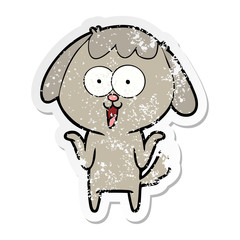 Obraz premium distressed sticker of a cute cartoon dog