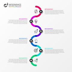Infographic design template. Timeline concept with 6 steps