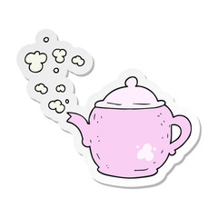 sticker of a cartoon teapot