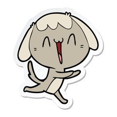 sticker of a cute cartoon dog