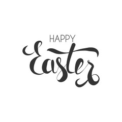Calligraphy Easter phrase in black collor isolated on white background. Vector Eps10