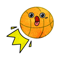 retro grunge texture cartoon basketball