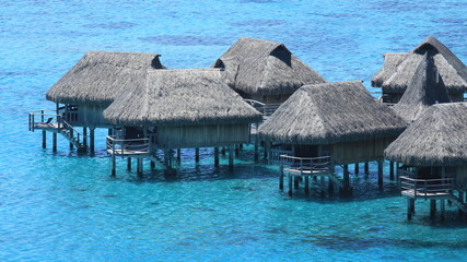 Beach bungalows in Moorea, French Polynesia