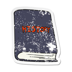 retro distressed sticker of a cartoon history book