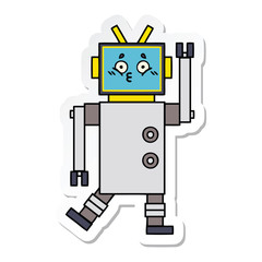 sticker of a cute cartoon robot