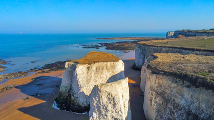 Aerial view over Botany Bay in Kent