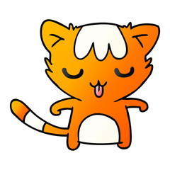 gradient cartoon of a kawaii cute cat