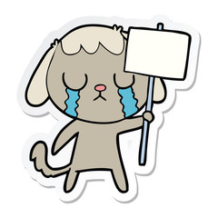 sticker of a cute cartoon dog
