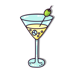 Alcohol drink martini  vector icon