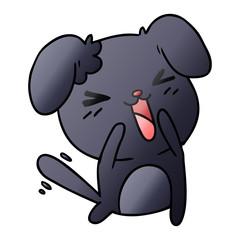 gradient cartoon of cute kawaii dog